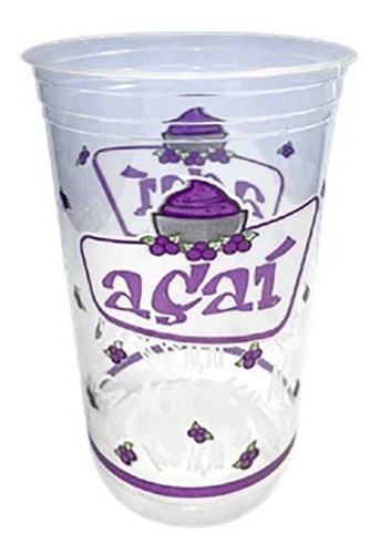 Vaso desechable de açaí con estampado 50 unidades de 500 ml