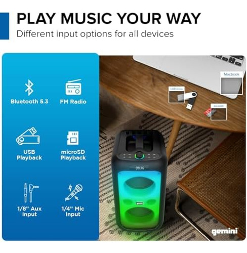 Gemini Sound Ggo-2650l - Altavoz Para Fiestas Bluetooth Dual