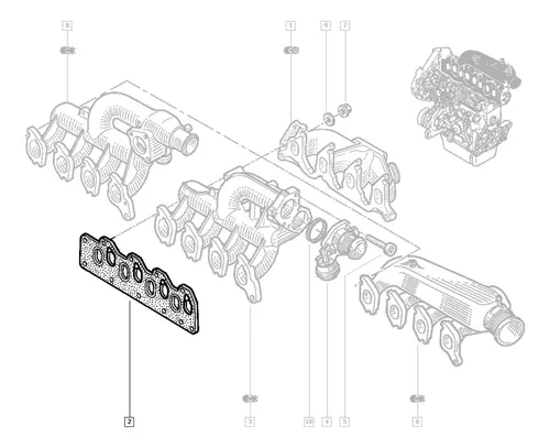 Junta Multiple Admision Escape Renault Megane 1.9 F9q
