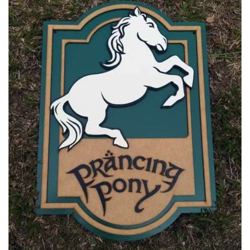 Placa Prancing Pony - Ponei Saltitante - Senhor Dos Anéis Gg