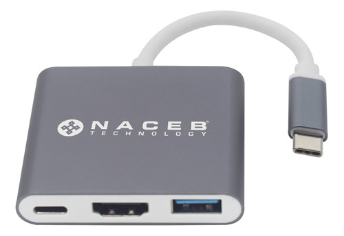 Naceb Na-0111 Usb Tipo C Hdmi + Usb 3.0 + Tipo C