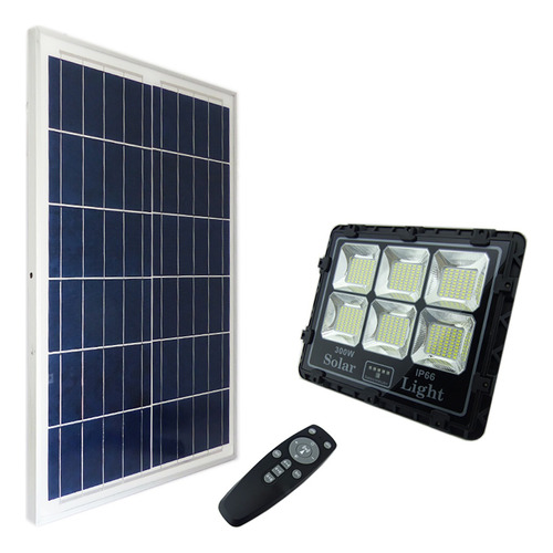 Foco Solar Led300watt,324led,6placas,con Panel Solar