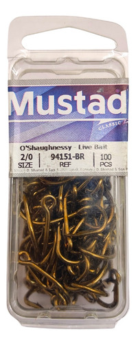 Anzuelos Mustad Para Carnada Viva 2/0 Mod 94151br 100pz