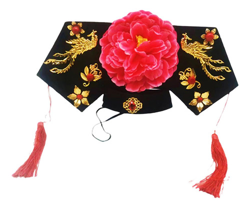 Diadema Qing Con Corona Floral, Diadema Divertida Con Borla,