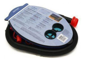 Bomba de fuelle para inflar colchones inflables de piscina, color azul