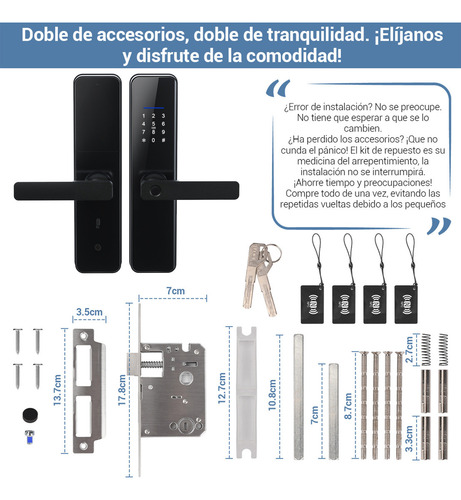 Chapa Cerradura Inteligente Electrónica Tuya Wifi 5 Maneras Con Antibloqueo Electrónico Con Alarma Antirotura Derecha/izquierda Acero Inoxidable Espesor De La Puerta Recomendado 40-65mm