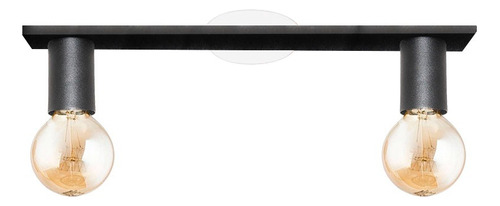 Lampara Moderna Techo Aplique Riel 2 Luces Deco Spot Led E27 Color Negro