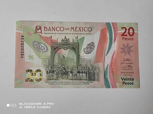 Billete $20 C/error Tinta Impresión Bicent.indepen.nal