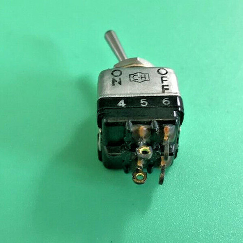 Mil Spec Ms24656-221 Toggle Switch 4 Solder Tabs 2 Pole, Eeo