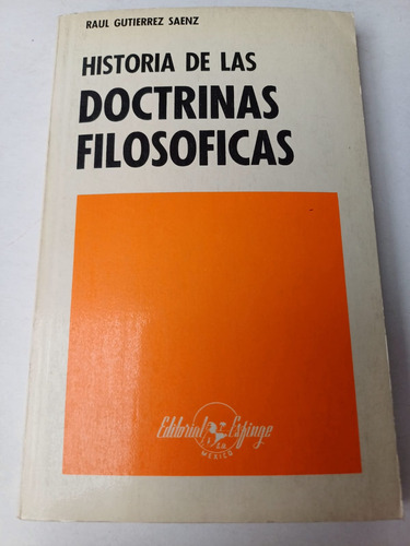 Historia De Las Doctrinas Filosóficas  Raúl Gutiérrez S.