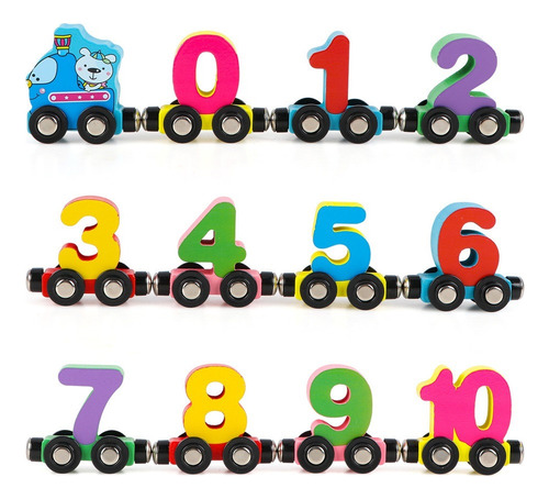 Juguete Montessori Con Forma De Tren Numérico Para Niños