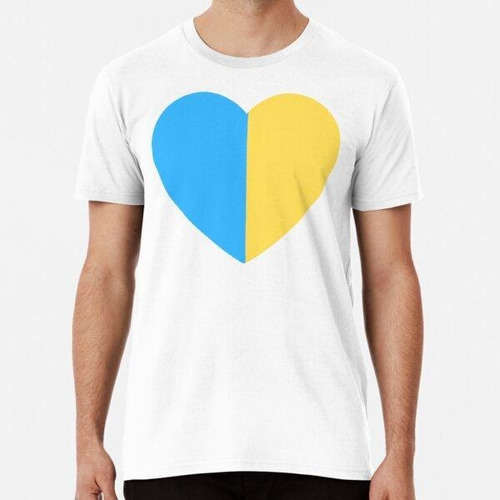 Remera Love Not War - Corazón Amarillo Y Azul Dtg Algodon 