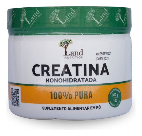 Creatina 100% Pura Land Nutrition Sabor Sem Sabor