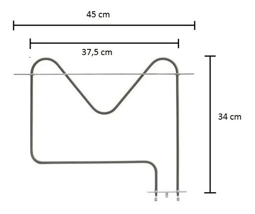 Imagen 5 de 5 de Resistencia Superior 1200w Horno Fensa Mademsa