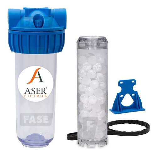 Filtro Antisarro Aser Sal Polifosfato Vaso 10'' Agua Dura Color Azul