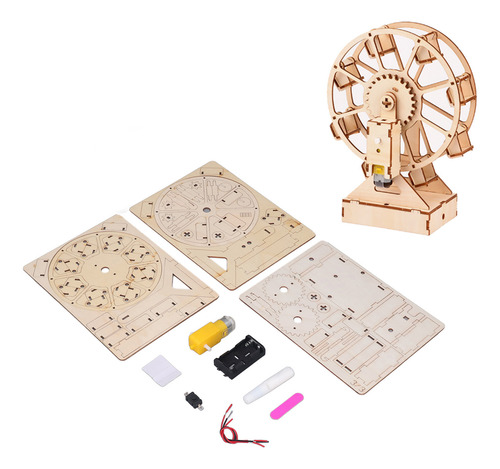 Kit De Construcción De Maquetas 3d De Noria, De Madera, Educ