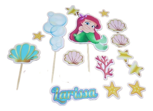 Cake Topper Personalizado Sirenita