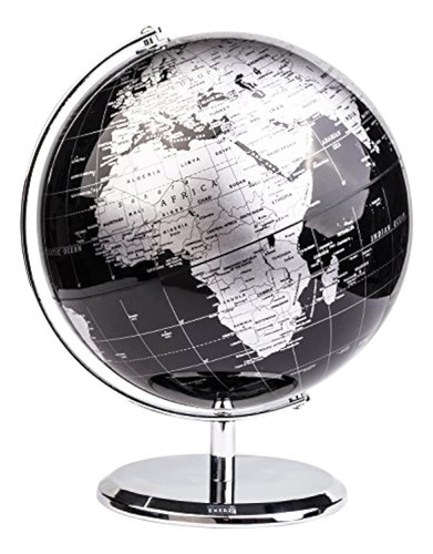 Annova Metallic World Globe Black - Decoración De Escritorio