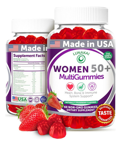 Gomitas multivitamínicas Lunakai 50 Plus para mujer - Deliciosas
