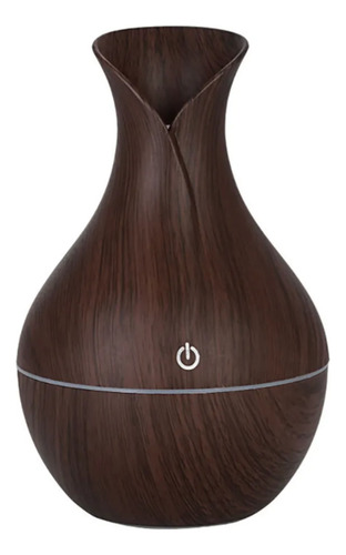 Humidificador Difusor Usb 130 Ml Esférico Imitación Madera Marrón Oscuro
