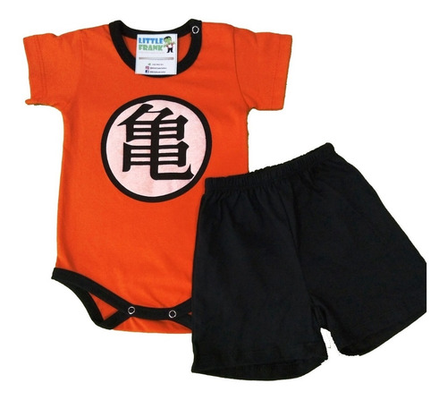 Conjunto De Bebe Body Manga Corta Dragon Ball Logo Y Short