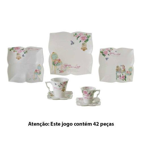 Ap. De Jantar De Porcelana Super White Flowers 42pcs 9646