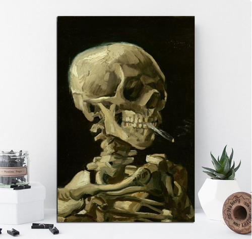 Cuadro 30x45cm Vincent Van Gogh Skull Esqueleto Calavera