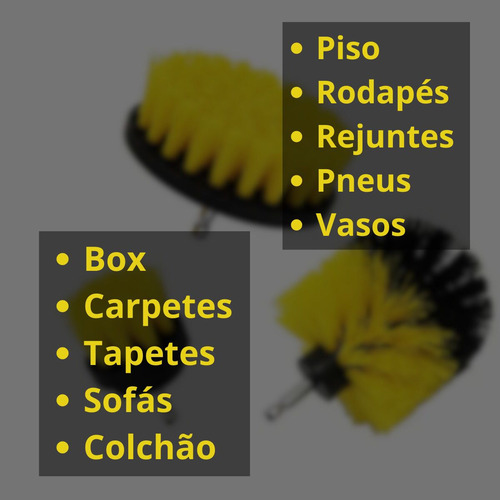 Kit Jogo De Escovas Para Limpeza Pesada Kit Com 3 Unidades Cor Amarelo