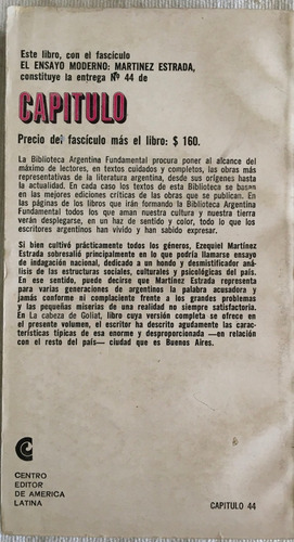 Libro Novela La Cabeza De Goliat + Inundación E. M. Estrada