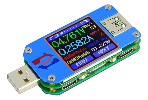 Aili Um25c Probador De Medidor Usb Corriente De Voltaje Blue