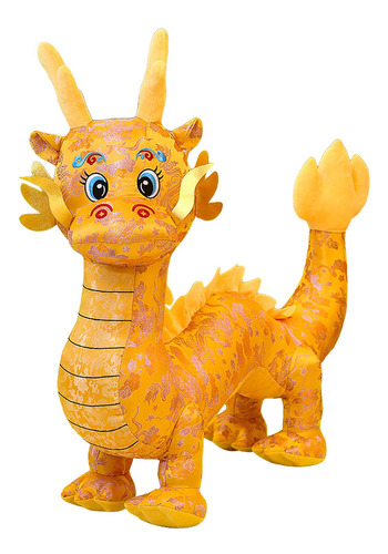 Figurita De Dragón Chino, Juguetes, Animal Amarillo 35cm