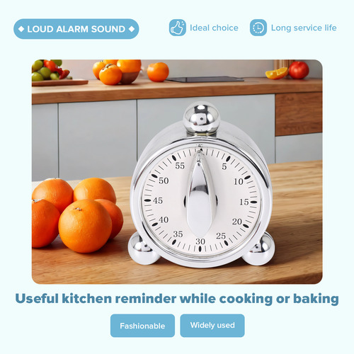 Cronómetro Mecánico De Cocina Cristalino De 60 Minutos Que R