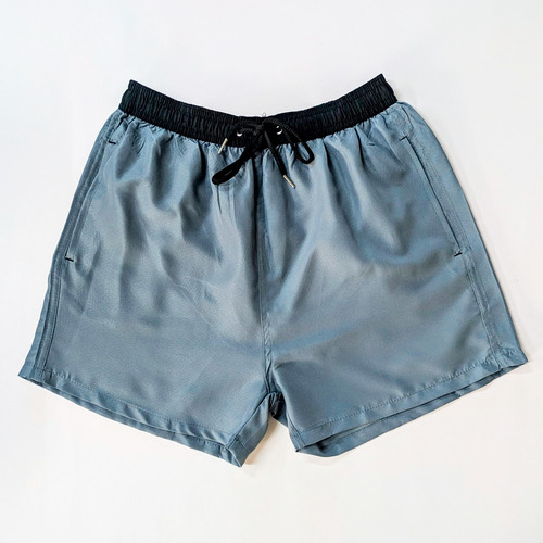 Traje De Baño Hombre Con Cordón Y Bolsillos Ideal Playa Gris Xl