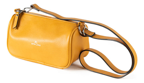 Cartera Xl Extra Large Raisa Cartera Amarillo Acabado de los herrajes Níquel Correa de hombro a tono Diseño de la tela Liso