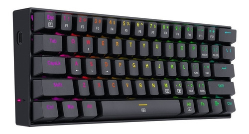 Imagen 5 de 5 de Teclado gamer Redragon Dragonborn K630 QWERTY Redragon Brown inglés US color negro con luz RGB