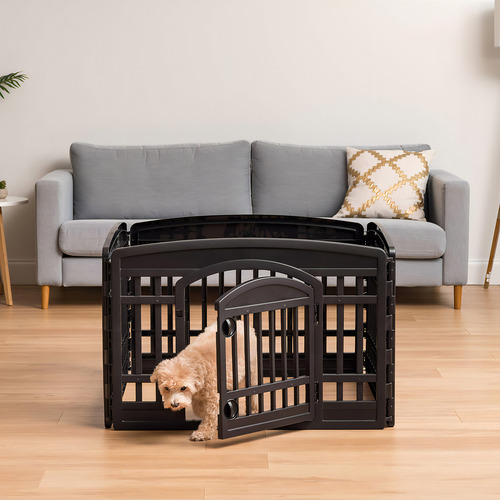 Iris Usa Ci-604E corralito para mascotas con puerta negro