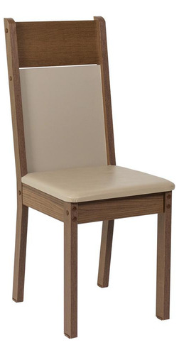 Sala Jantar Mesa Tampo Madeira 6 Cadeiras Crb Augusta Madesa Cor Crema/Rustic/Bege Desenho do tecido das cadeiras Liso