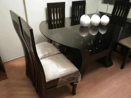 Juego De Comedor De 6 Sillas En Pino Y En Acabado Duco