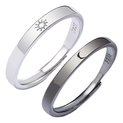 Anillos De Pareja Ajustables De Sol Y Luna Para Ella Y Él