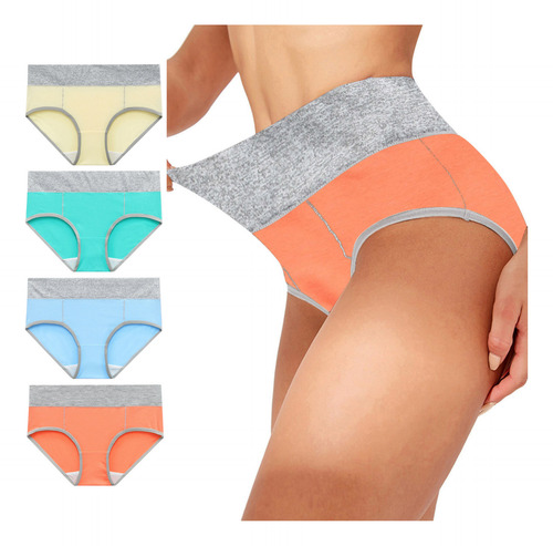 Calzoncillos Transpirables De Retazos De Colores Para Mujer,
