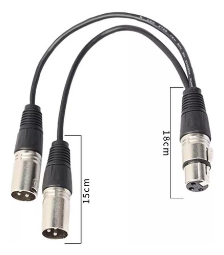 Cable Y Adaptador Xlr Hembra A 2 Xlr Doble Pines Macho