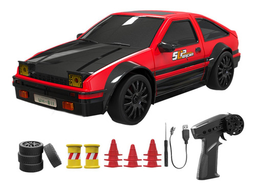 Modelo De Coche De Derrape A Escala 1/24, Negro Rojo