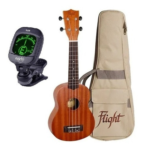 Ukulele Soprano Con Funda Y Afinador Flight Nus310pack