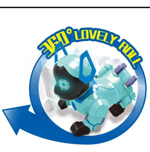 Juguete De Perro Robot A Control Remoto Con Sonido 360° Azul Perro Robot