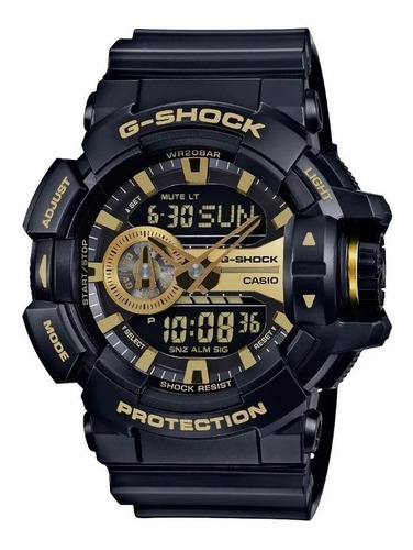 Reloj Casio G Shock Ga400gb-1a9 Negro Original Color del fondo Negro/Dorado