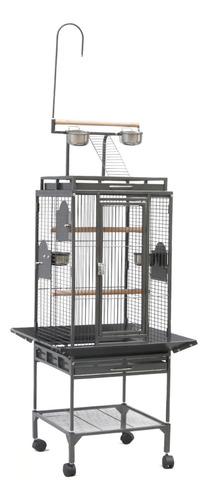 Jaula Equipada Para Aves Medianas | 192x46x46cm | Ninfas Loros | Área De Juegos Ruedas Comederos Perchas | 2822