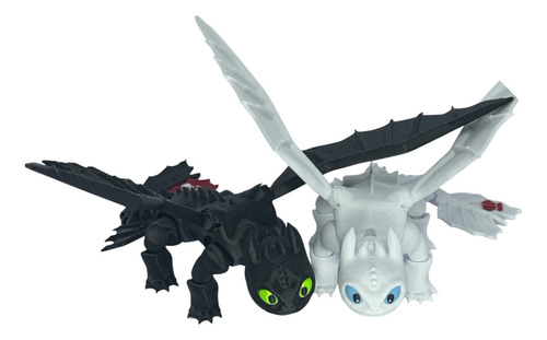 Dragão Articulado Banguela E Fúria Da Luz 3d - 21 Cm