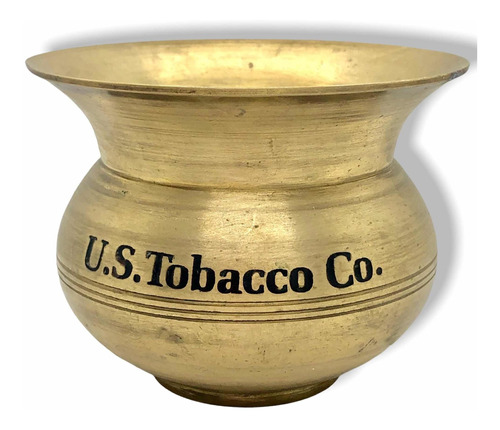 Wow Antiguo Spitoon Miniatura De Us Tobacco Co De Bronce