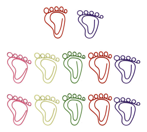 12x Clips De Papel Compatible Con Huellas Colores Surtidos