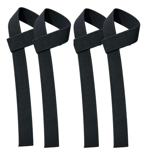 2x Pares Tala Strap 100% Algodão. P/musculação . Academia Cor Preto